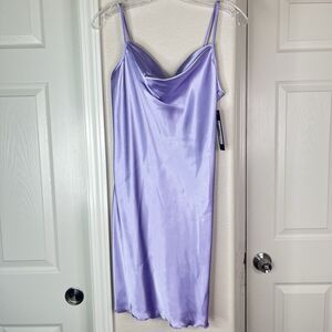 bebe Lavender Satin Cowl Neck Slip Midi Dress Women’s Size Small